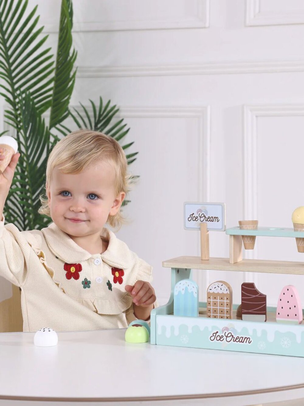 Montessori Wooden Ice Cream Shop Pretend Play Toy Set New - Picture 4 of 13